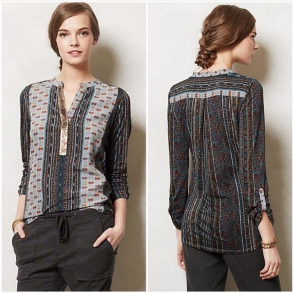 Anthropologie Tiny Devas Popover Henley Top